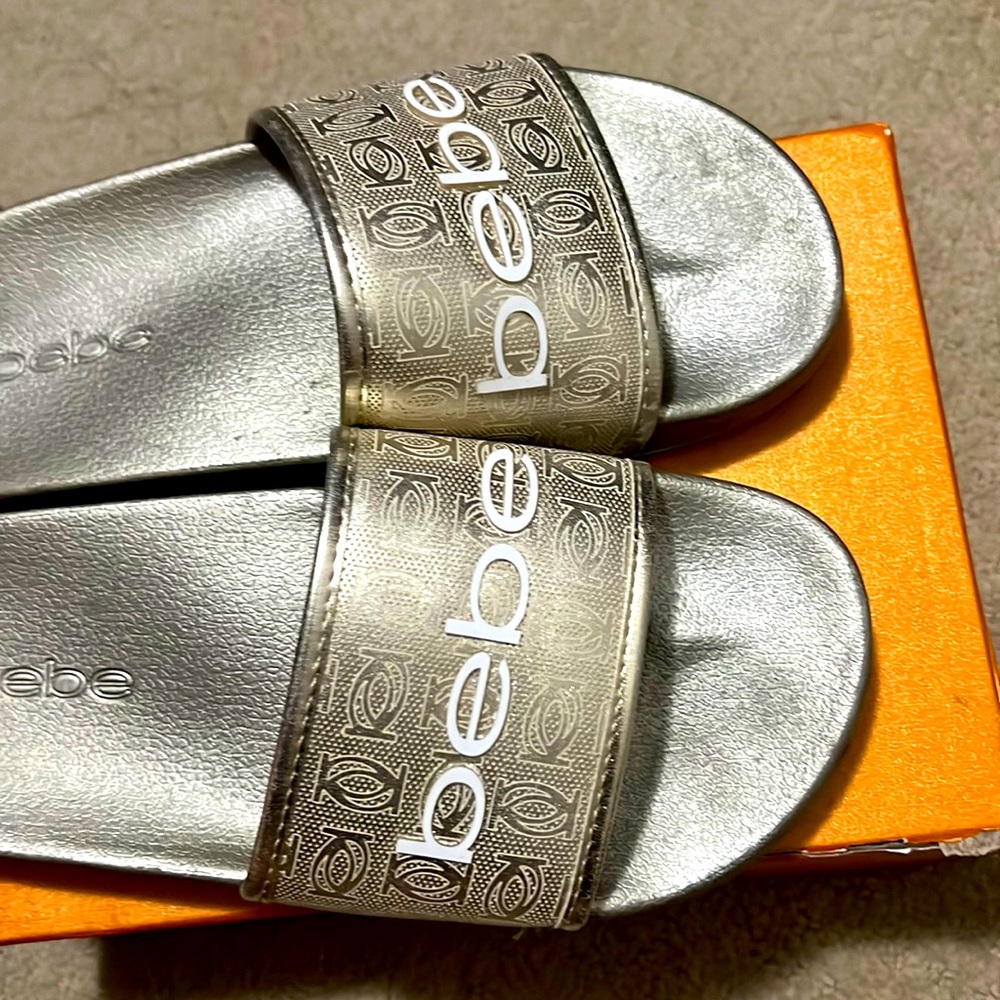 BEBE gold sandals